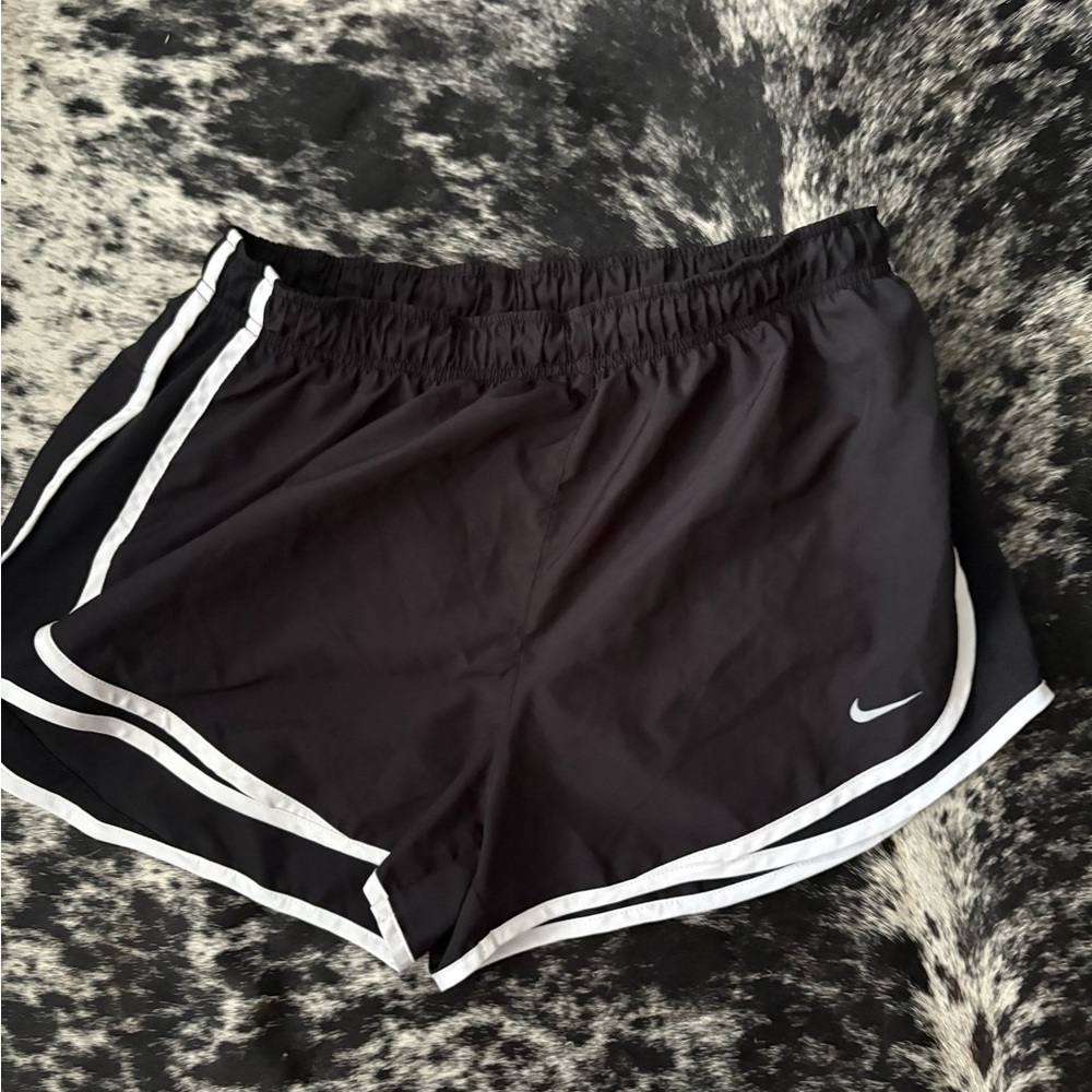 Nike Women's Black and White Athletic Shorts